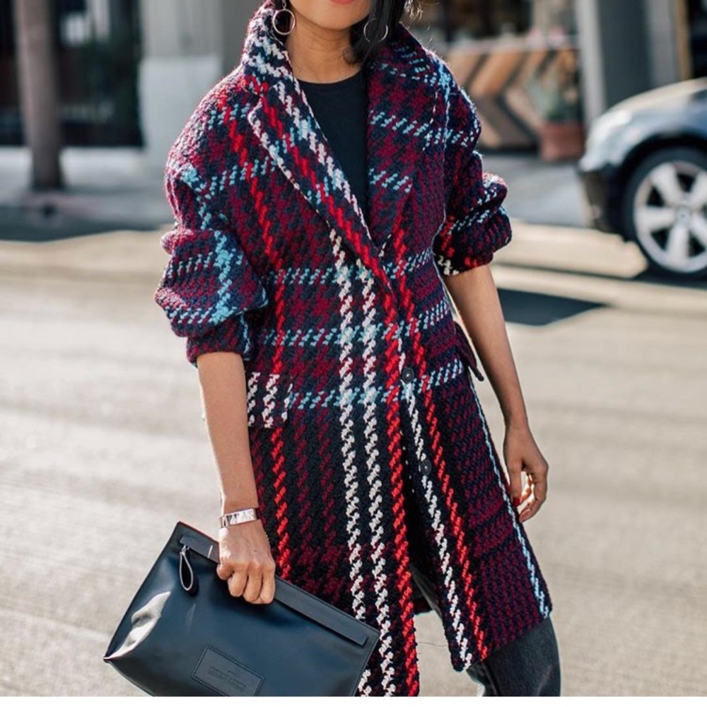 H&M rare sold out plaid coat NEW - Picture 2 of 4